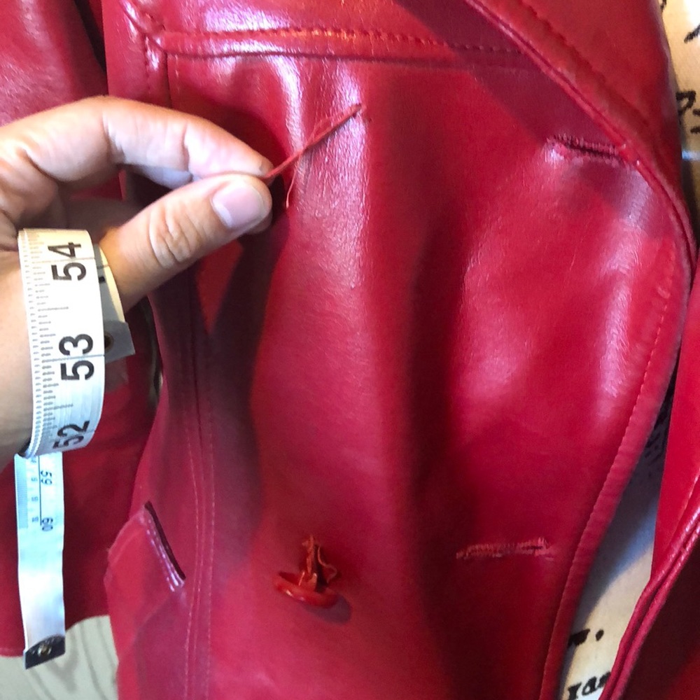 Vintage red pleather jacket 12 - Picture 2 of 8